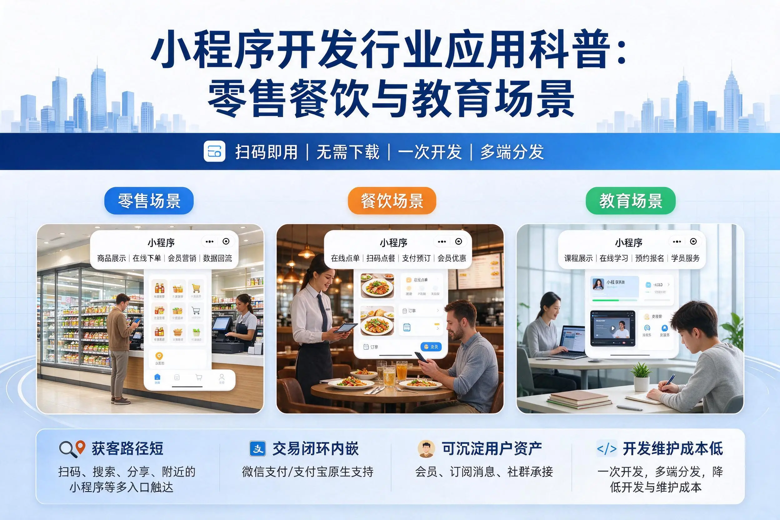 安康小程序开发行业应用科普:零售餐饮与教育场景