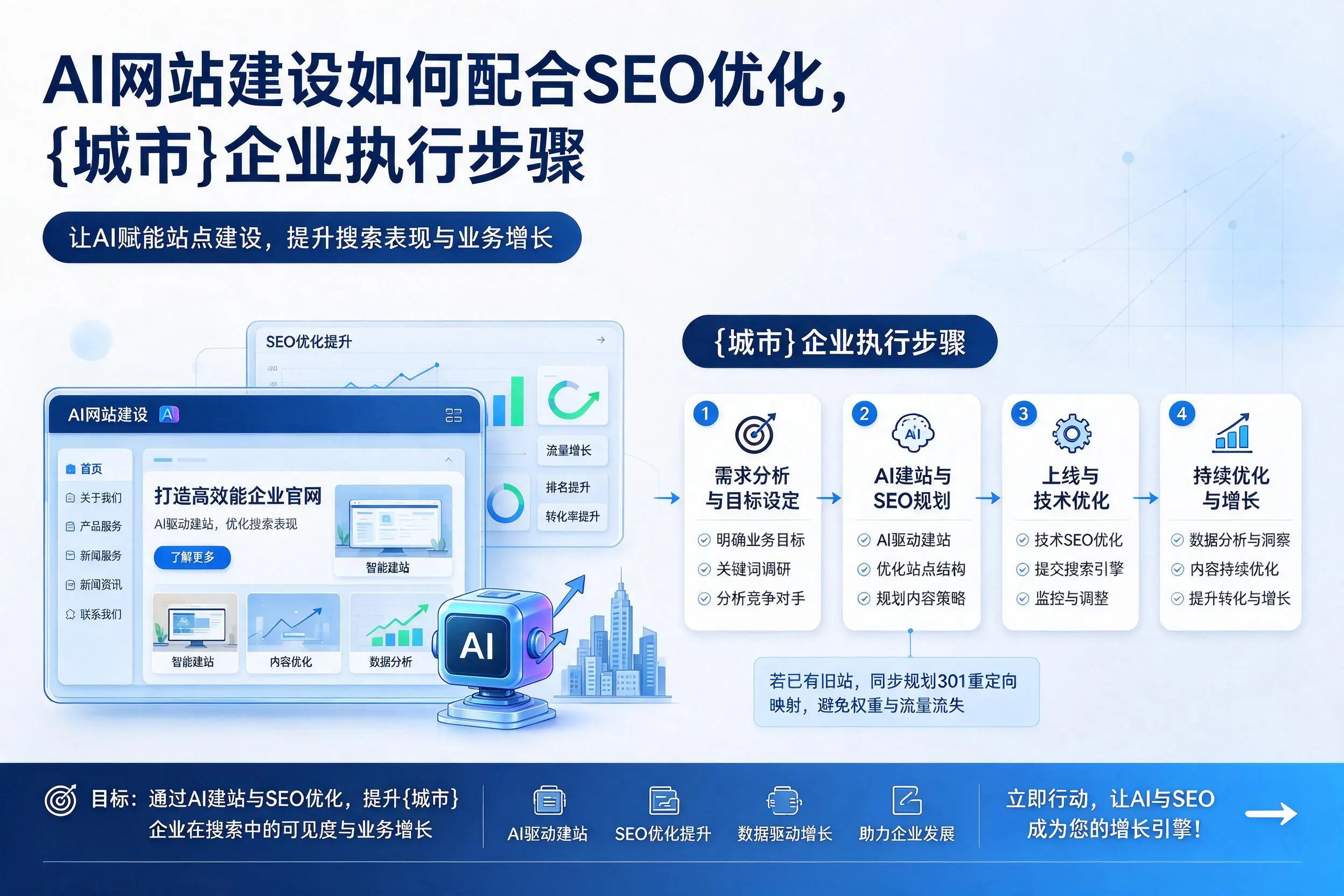 AI网站建设如何配合SEO优化,安康企业执行步骤