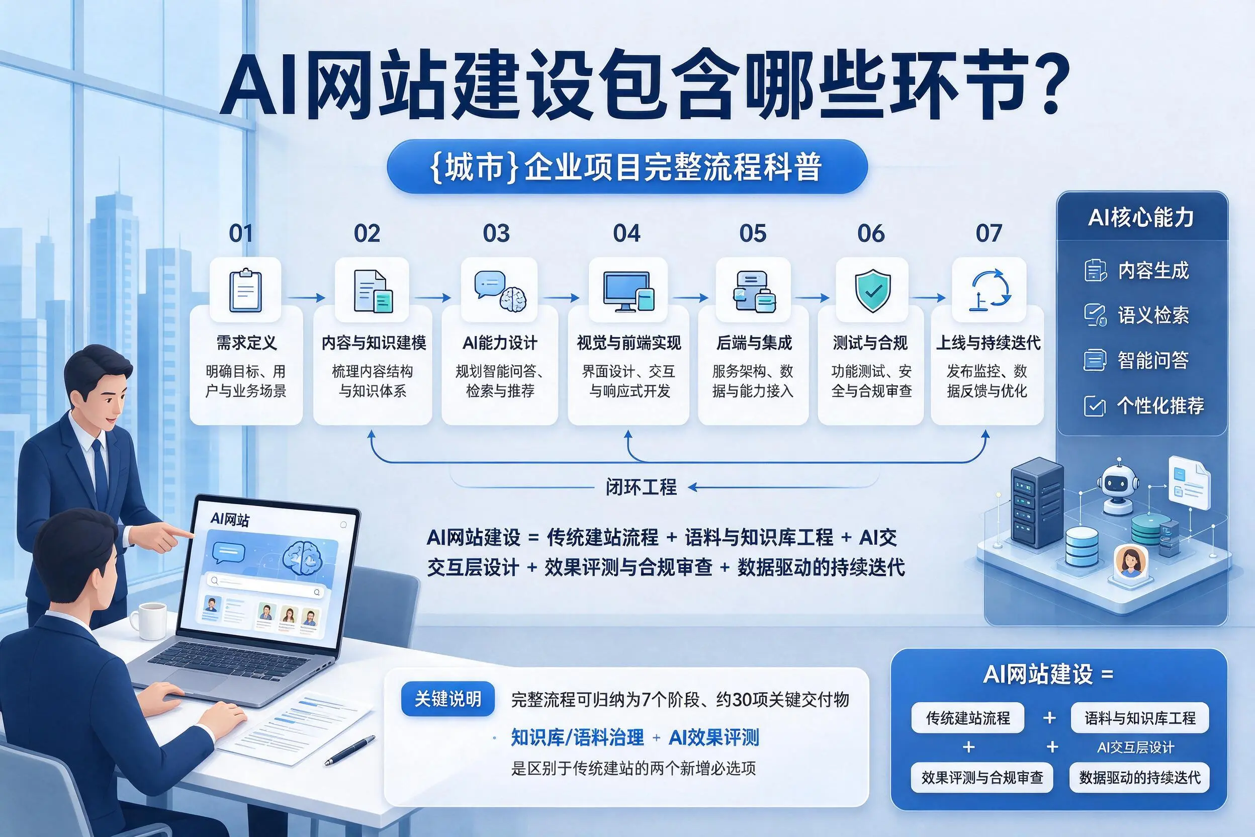 AI网站建设包含哪些环节？安康企业项目完整流程科普
